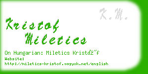 kristof miletics business card